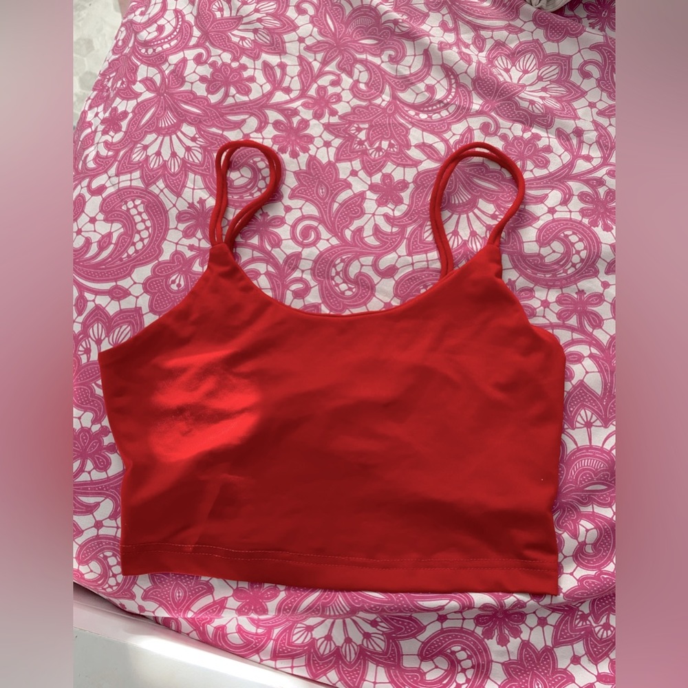 SHEIN PETITE XS Red Cropped Cami Top